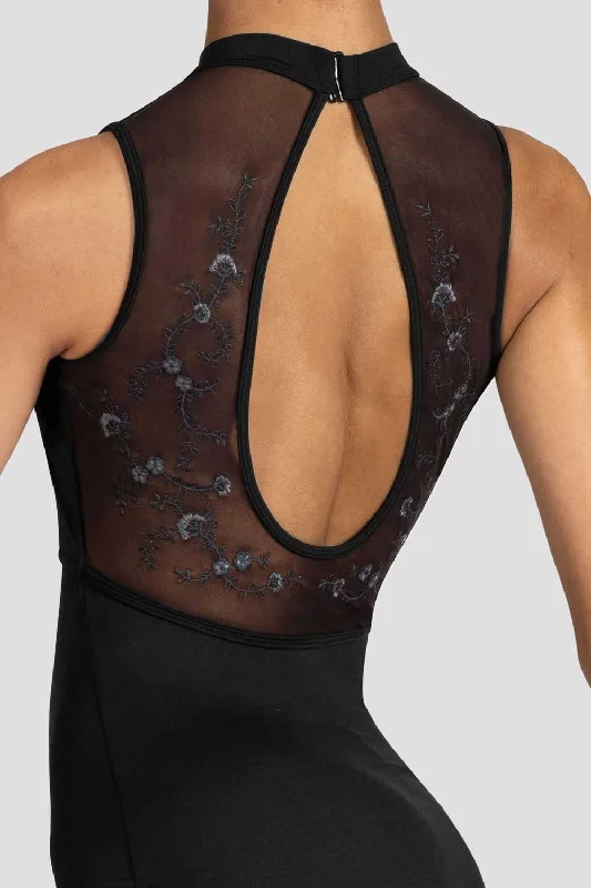 ladies-kali-floral-open-back-leotard-black