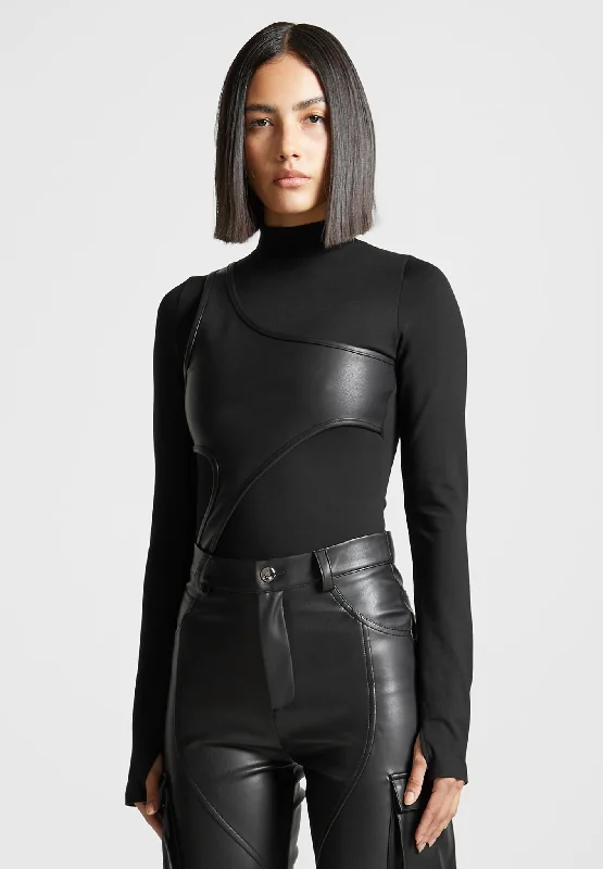 leather-overlay-high-neck-bodysuit-black