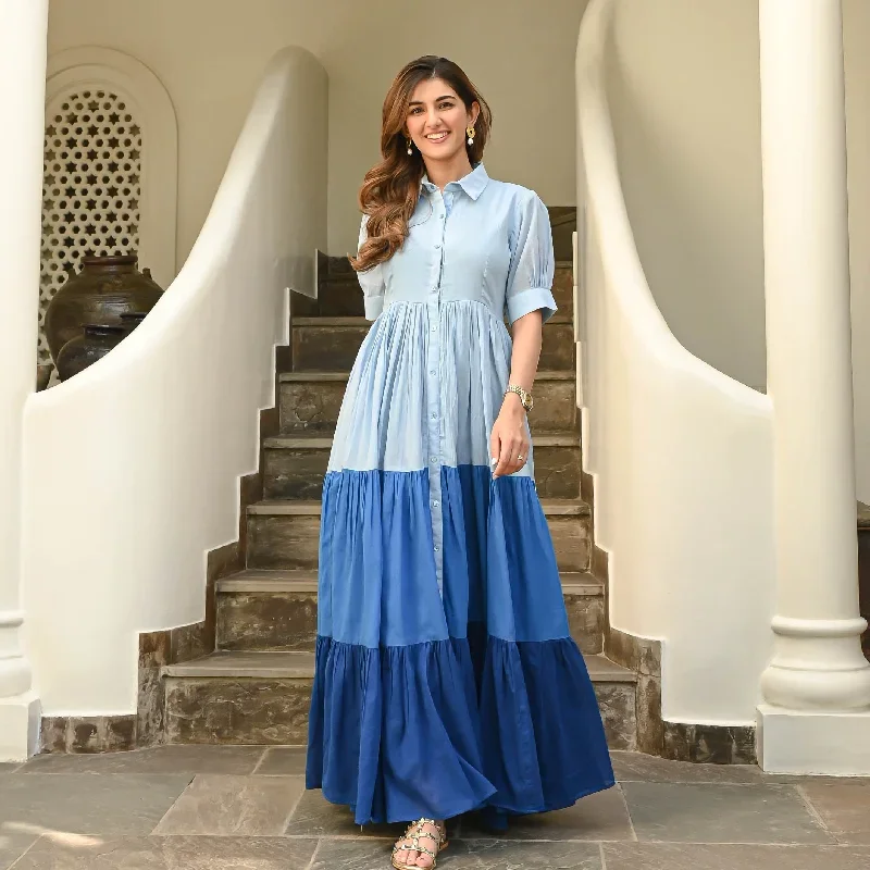 light-to-dark-blue-designer-cotton-dress-for-women-online