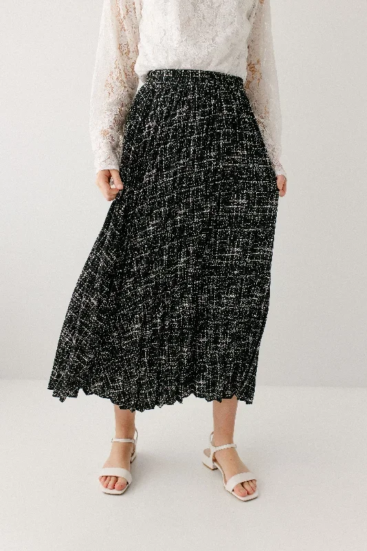 lucille-pleated-print-midi-skirt-in-black