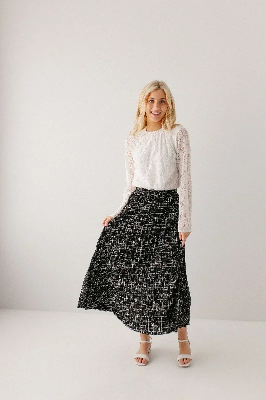 lucille-pleated-print-midi-skirt-in-black