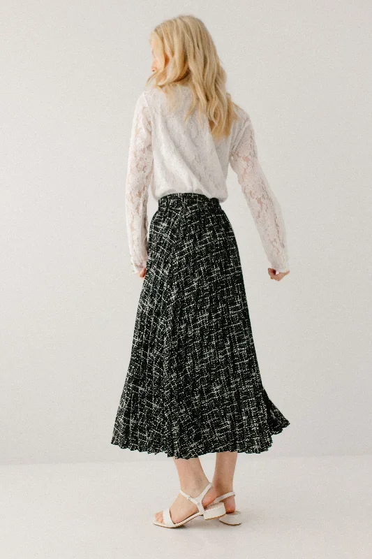 lucille-pleated-print-midi-skirt-in-black