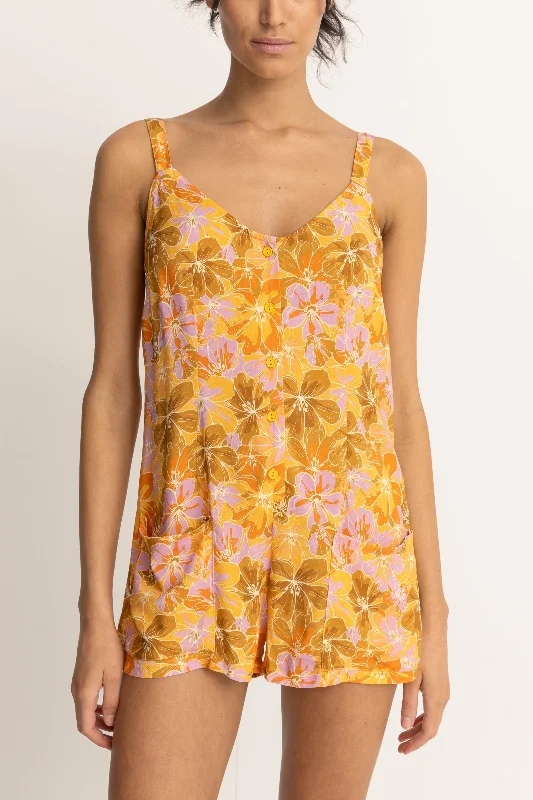 Mahana Floral Playsuit Yellow