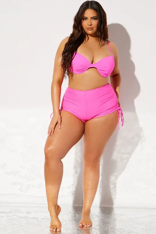 maui-ruched-side-short-bikini-bottom-hot-pink