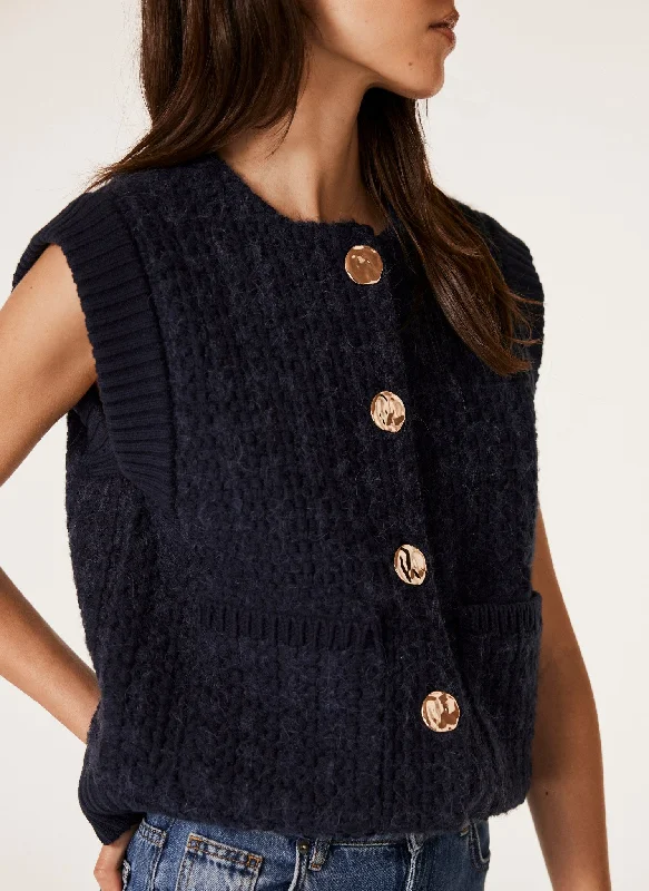 navy-boucle-sleeveless-jacket