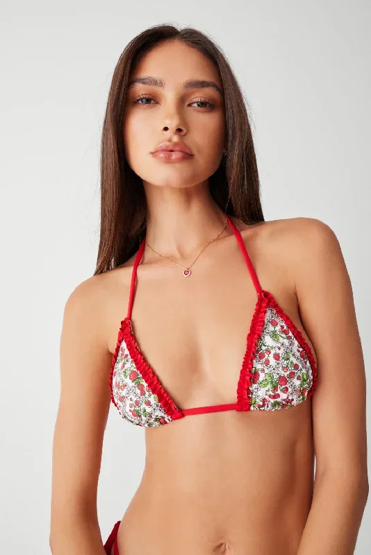 Nick Triangle Halter Bikini Top - Berry in Love