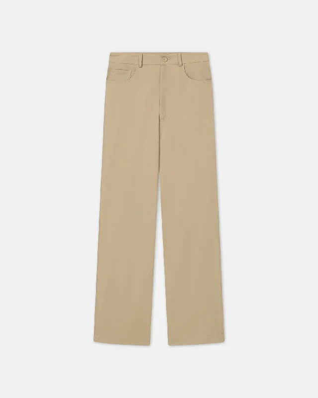 Josine - Sale Calvary-Twill Baggy Pants - Pebble