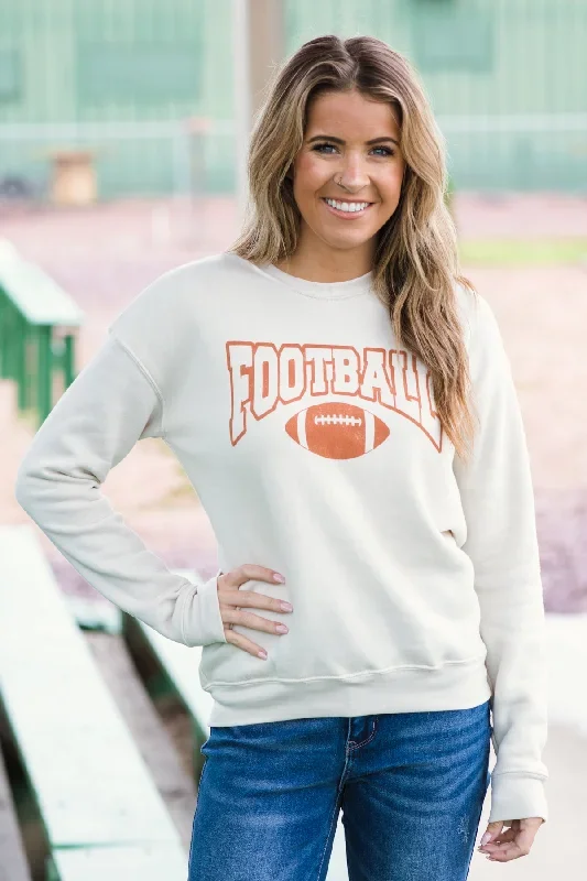 Oatmeal Football Graphic Sweatshirt