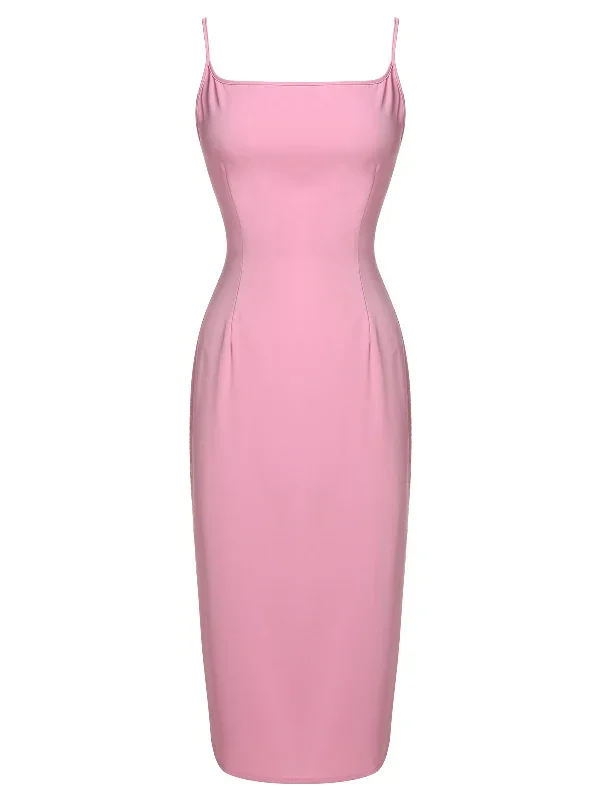 pale-pink-1960s-solid-bow-pencil-dress