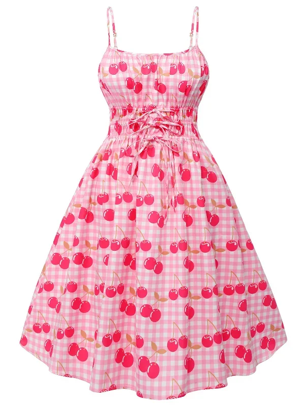 pink-1950s-cherry-spaghetti-strap-dress