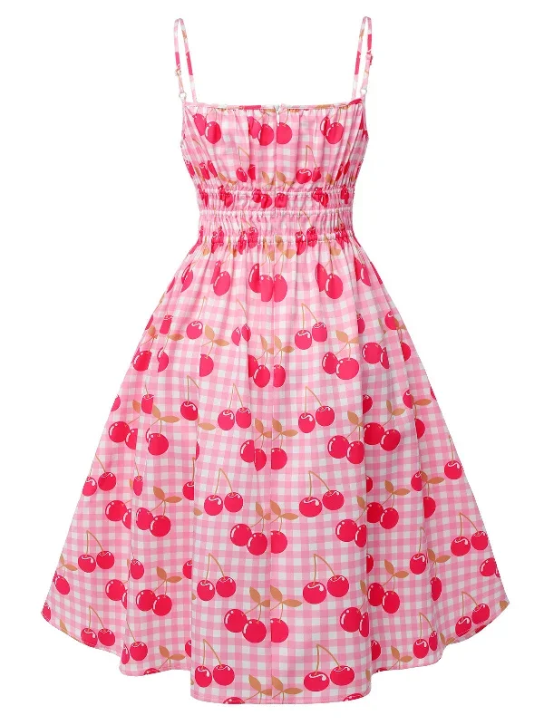 pink-1950s-cherry-spaghetti-strap-dress