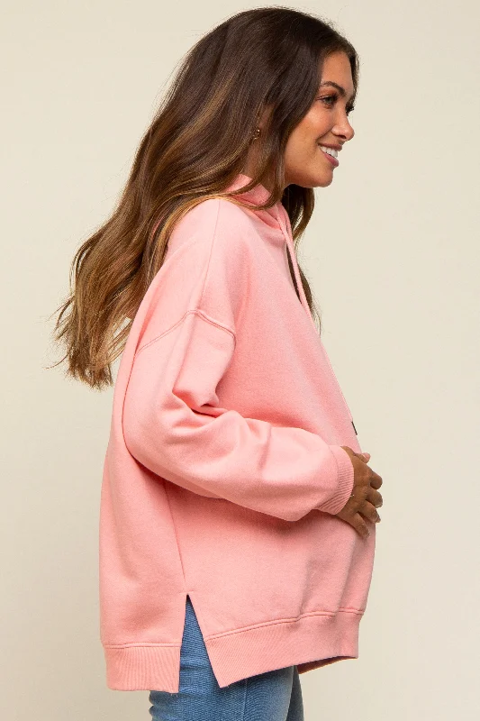 pink-drawstring-maternity-hoodie