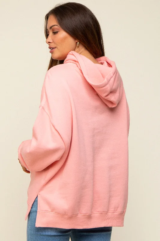 pink-drawstring-maternity-hoodie