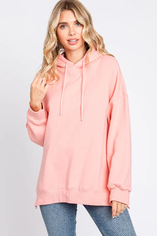 pink-drawstring-maternity-hoodie