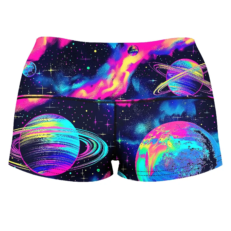 planetary-hive-mind-high-waisted-womens-shorts