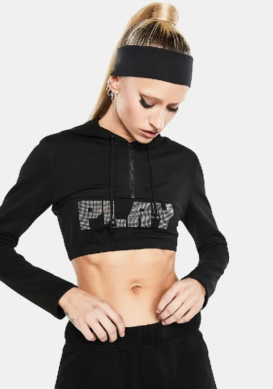 Push To Start Zip-Up Shrug Hoodie