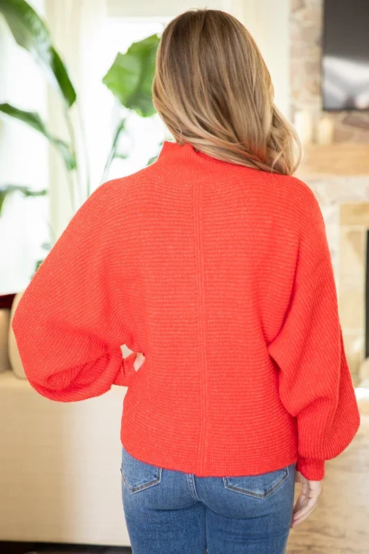 red-melange-mock-neck-sweater