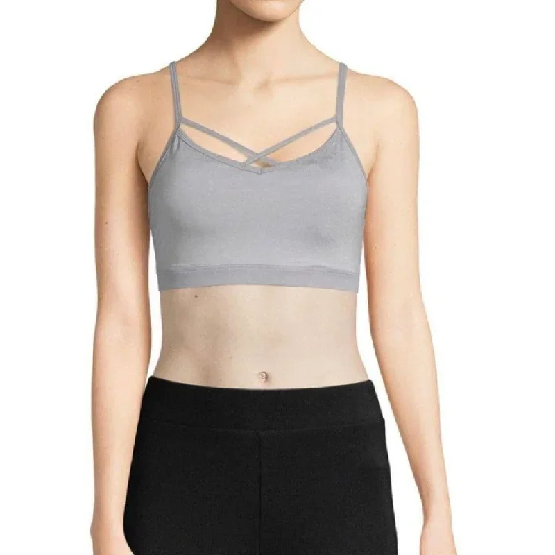 Reebok Voltage Strappy Padded CrossFit Sports Bra X-SMALL Gray NWT