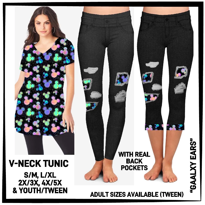 RTS - Galaxy Ears Peekaboo Leggings with Back Pockets