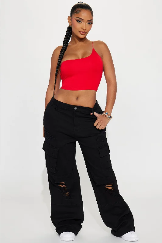 selena-one-shoulder-crop-top-red