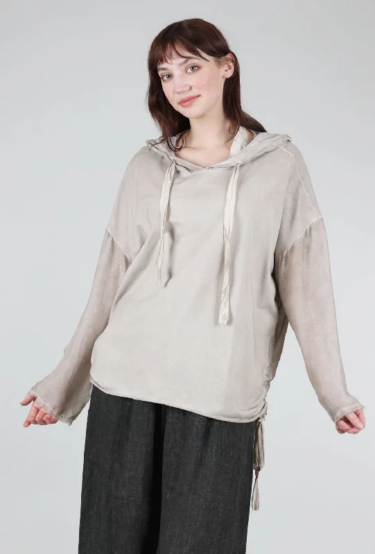 Silk/Jersey Hooded Top, Desert