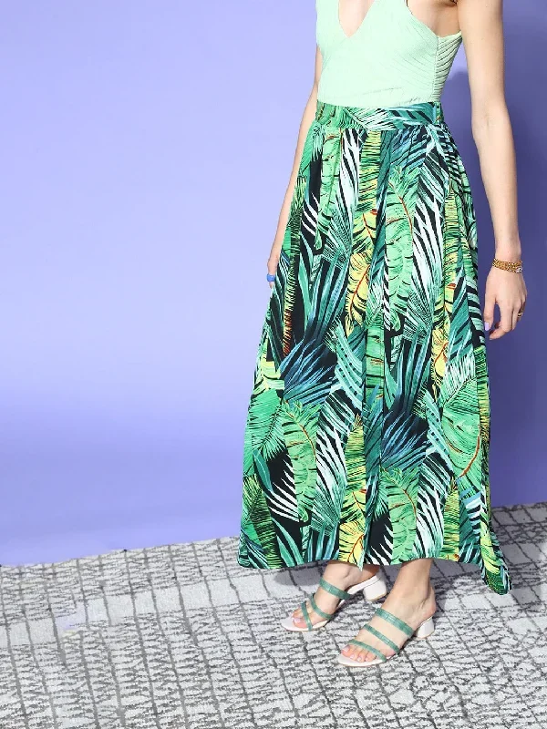 sk1760gr-berrylush-women-green-tropical-print-high-slit-midi-a-line-skirt