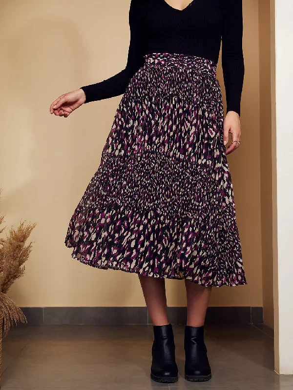 sk5044bk-berrylush-women-black-purple-animal-printed-high-rise-waist-slip-on-pleated-a-line-midi-skirt