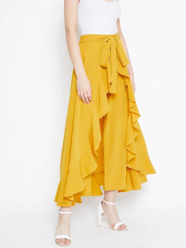 sk539yl-yellow-solid-ruffled-flared-maxi-skirt-with-attached-trousers