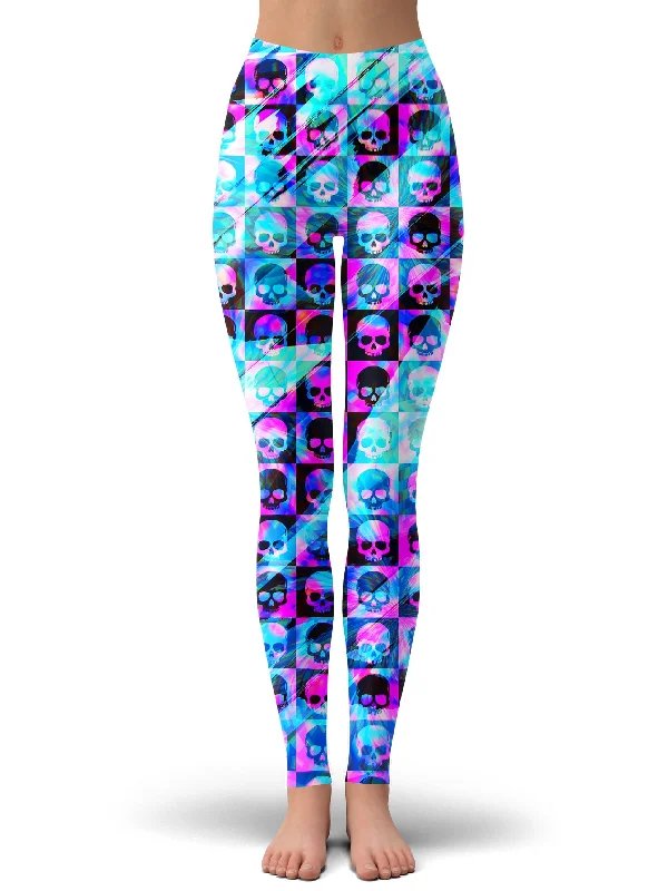 Skull Fam Blue Leggings