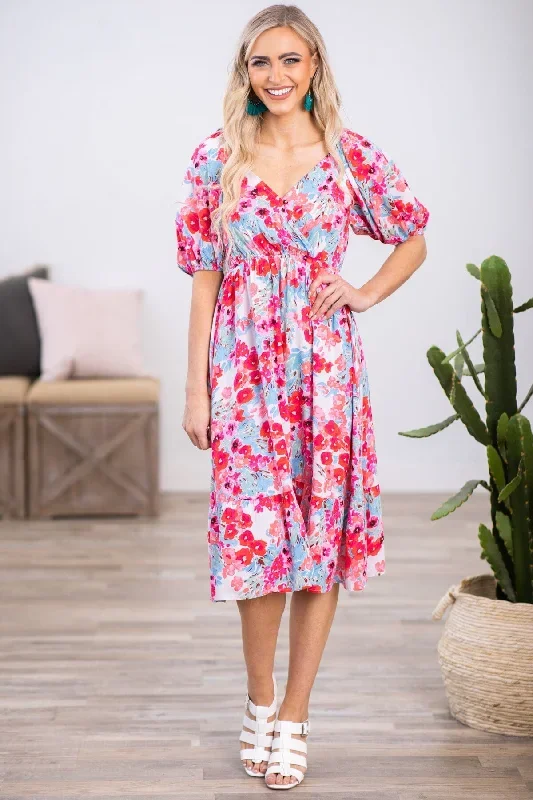 sky-blue-and-pink-puff-sleeve-floral-dress