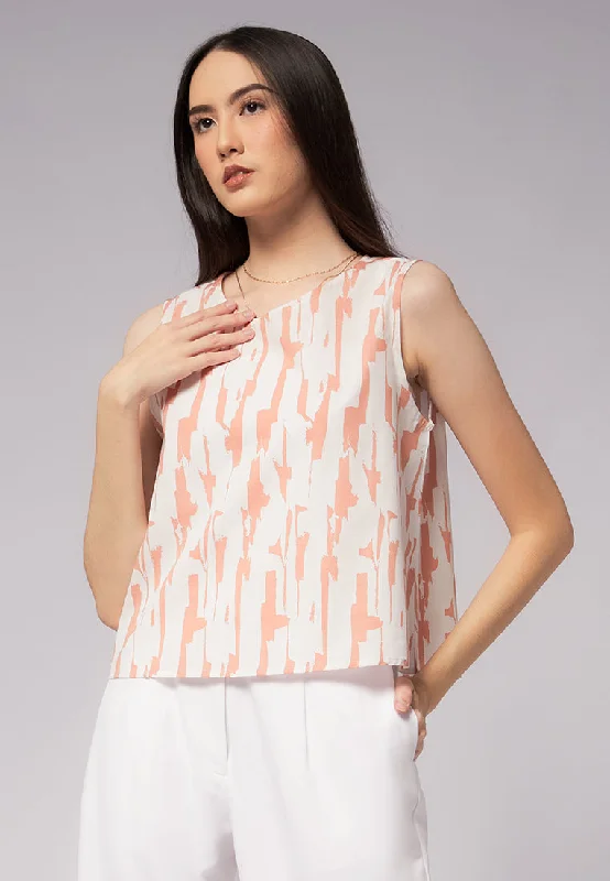 Sleeveless Printed Blouse