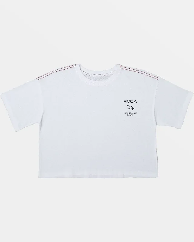 State Of Aloha Cropped T-Shirt - White