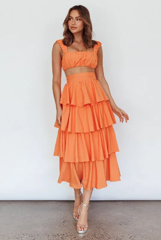 suenito-tiered-frill-maxi-skirt-orange