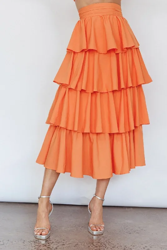 suenito-tiered-frill-maxi-skirt-orange