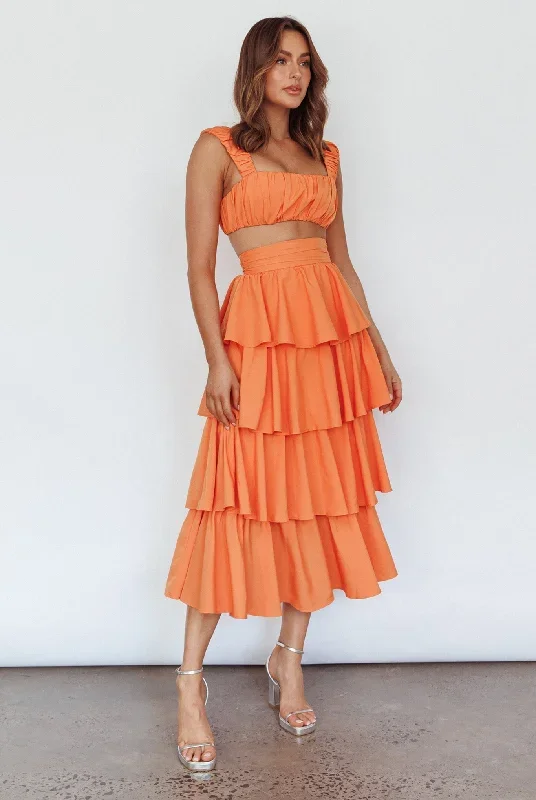 suenito-tiered-frill-maxi-skirt-orange