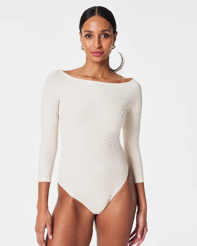 Suit Yourself Boat Neck Ribbed Bodysuit