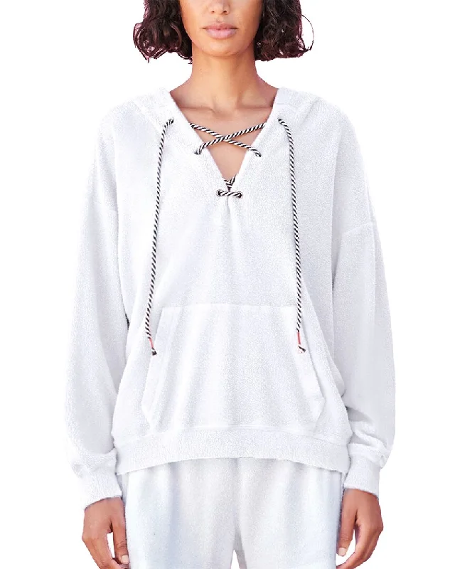 SUNDRY Sherpa Lace-Up Hoodie