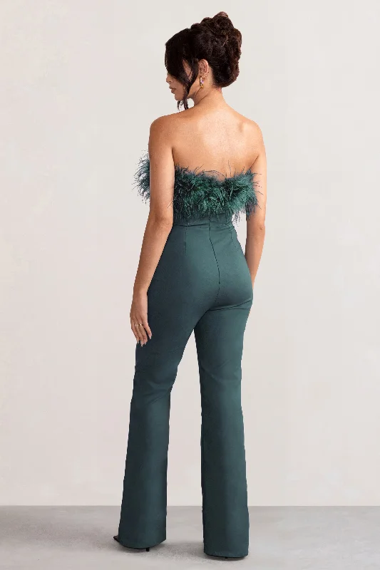 tessa-bottle-green-shaped-neckline-corset-jumpsuit-with-feather-trim-detail-cl128034047