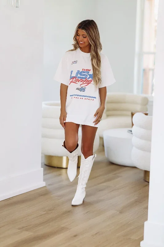 USA Team Racing  Oversized Shirt - White