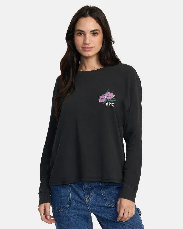 Wildflower Long Sleeve T-Shirt - Washed Black