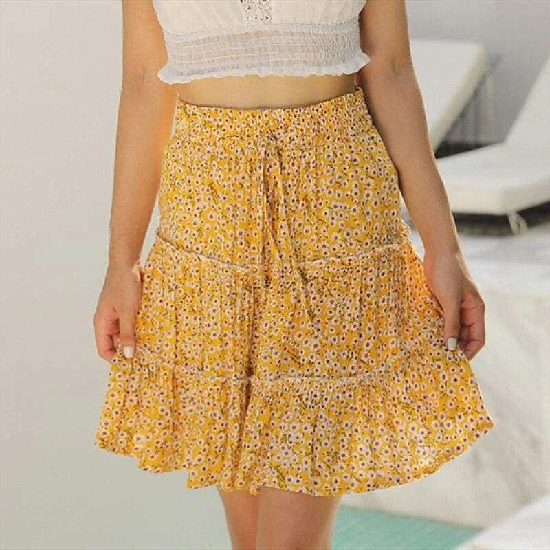 women-boho-casual-floral-skirt-new-fashion-ladies-stretch-high-waist-beach-summer-short