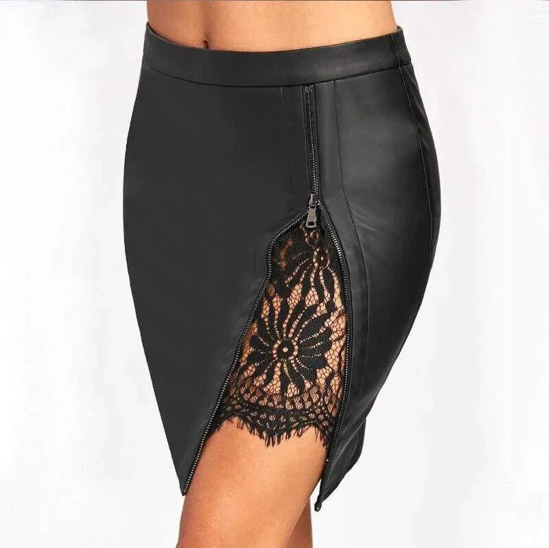 women-formal-lace-leather-high-waist-short-skirt-ol-ladies-summer-casual-bodycon-slim