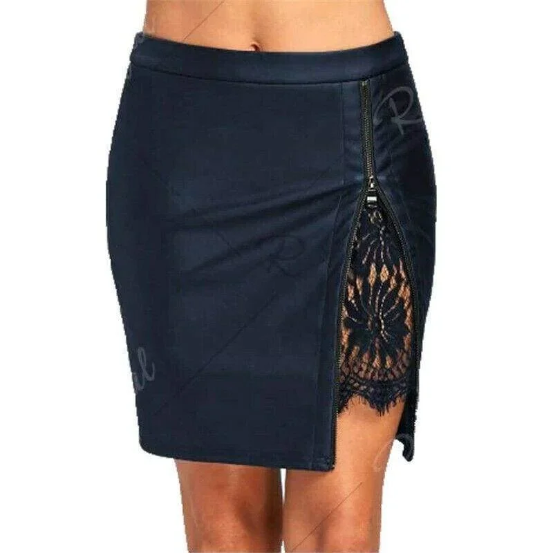 women-formal-lace-leather-high-waist-short-skirt-ol-ladies-summer-casual-bodycon-slim