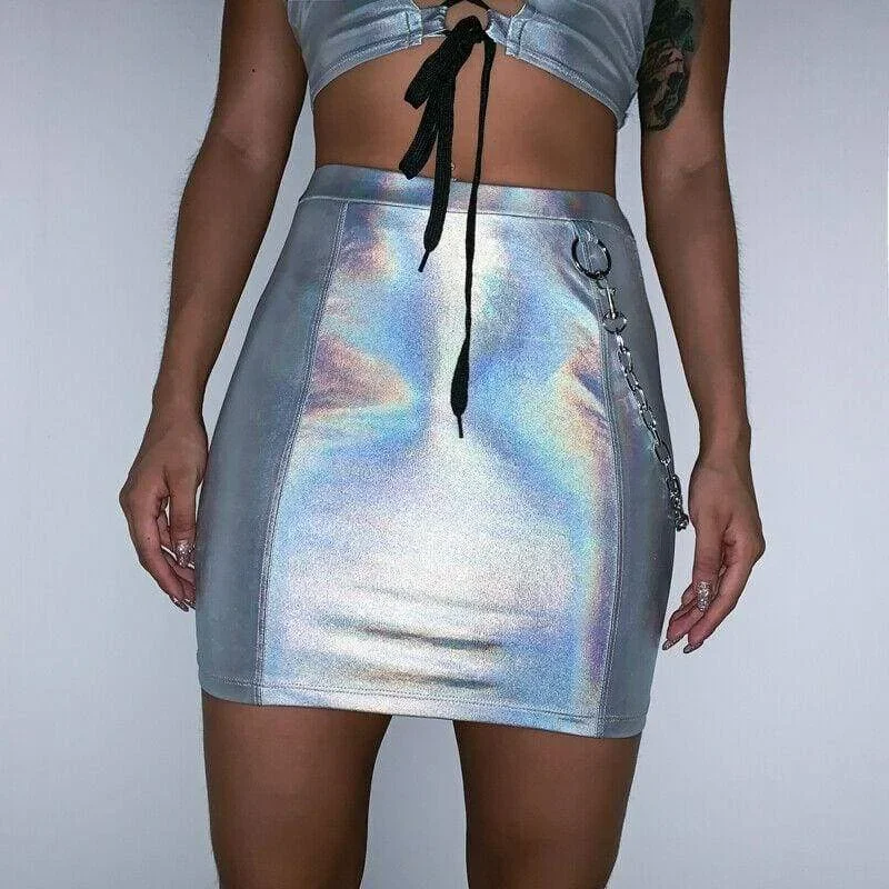 women-outfits-bodycon-two-piece-set-wrapped-chest-crop-top-silver-tight-skirt-bandage