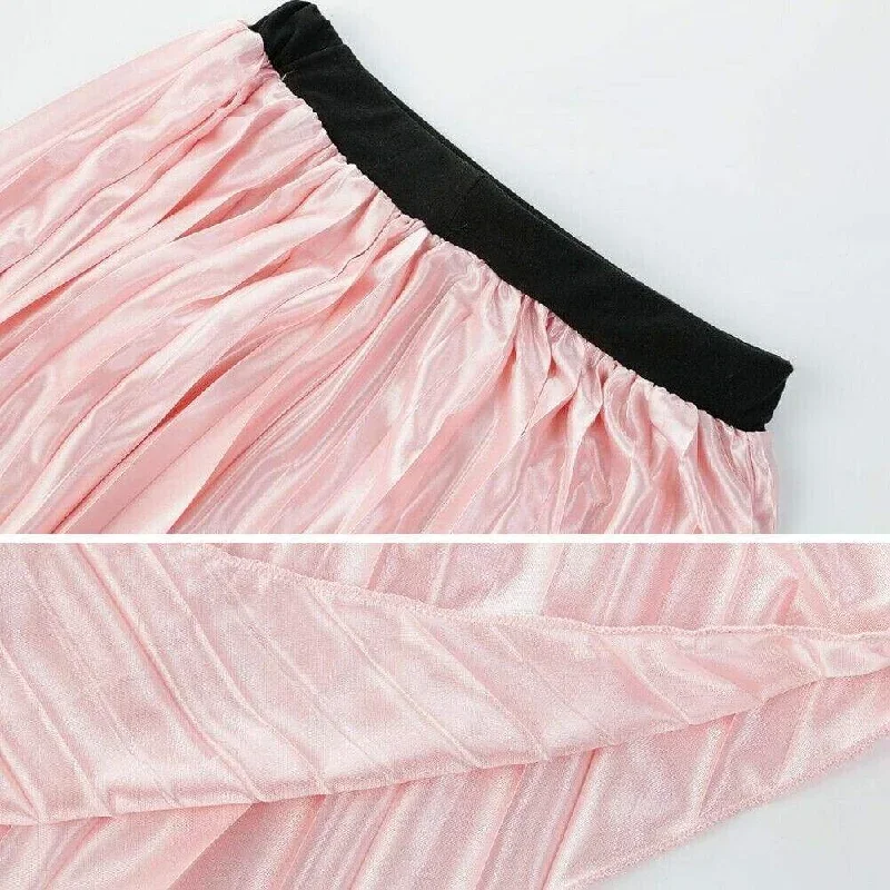 women-pleated-skirt-elastic-high-waist-solid-color-midi-a-line-casual-summer-beach-swing