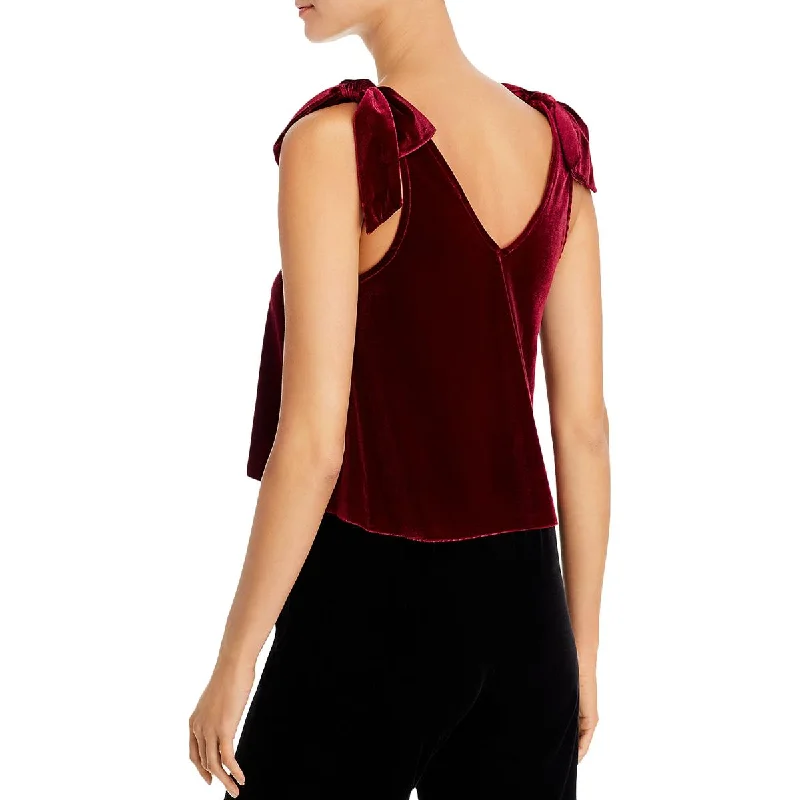 womens-tie-shoulders-velvet-crop-top